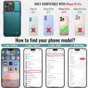 Vinich for iPhone 16 Pro Wallet Case with Card Holder, RFID Blocking Credit Slots Kickstand Shockproof Phone Cover Fit for iPhone 16 Pro 6.3" Bluish Green