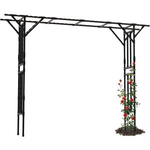 Supersize Flattop Garden Arch - 141" L x 106" H Garden Arch Trellis for Climbing Plants Outdoor (Pipe Diameter - 25MM), 141" * 106" * 20"