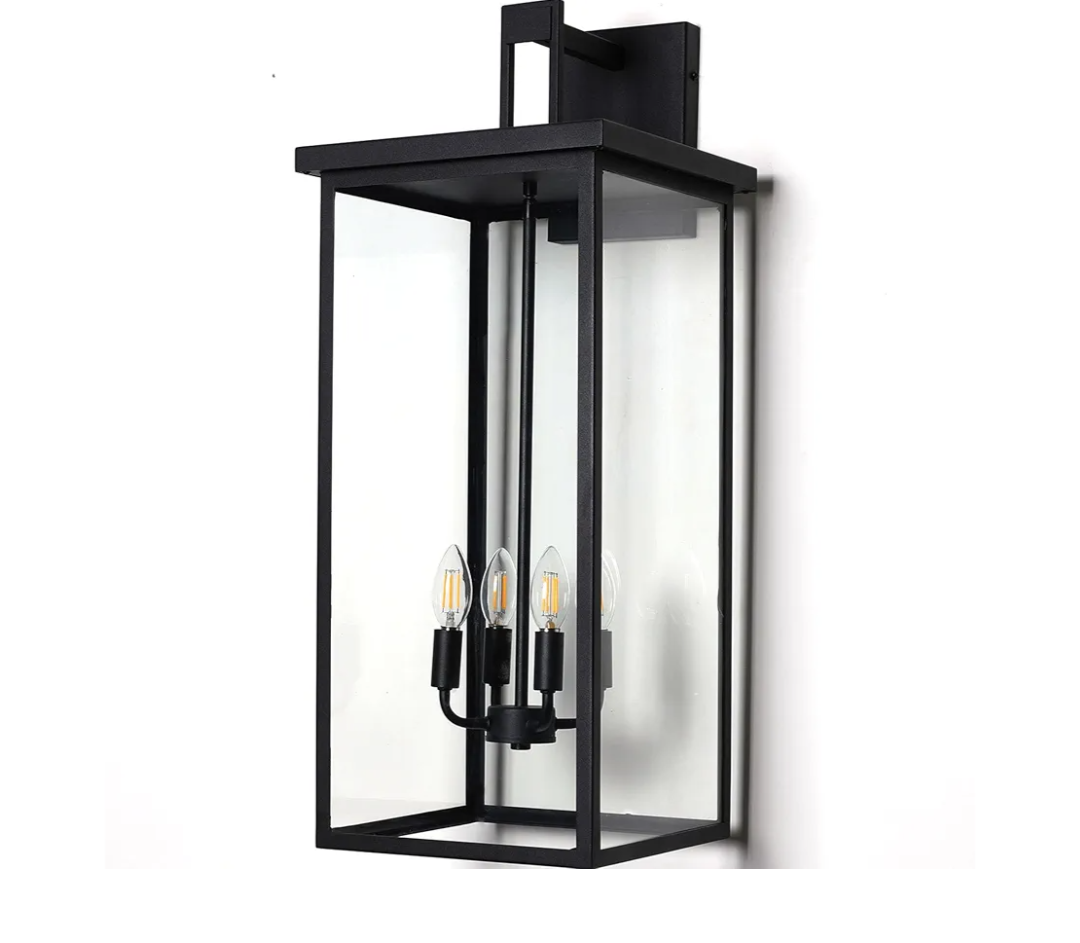30" Extra Large Outdoor Wall Lights Exterior Wall Sconce,Black Outdoor Garage Lights,Modern Exterior Light Fixtures,Waterproof Outdoor Porch Lights for House,Front Door Light Fixture E12 Base