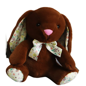 HH 12in Bunny With Ribbon Plush Brown