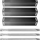 Hisencn Grill Replacement Parts for Smoke Hollow PS9900 PS9500 6500 6800 SH5000 SH9916 Grill, 16 1/2 Inch Porcelain Steel Heat Plate Shield, Stainless Steel Burner Pipe Grill Parts Repair Kit, 3 Pack