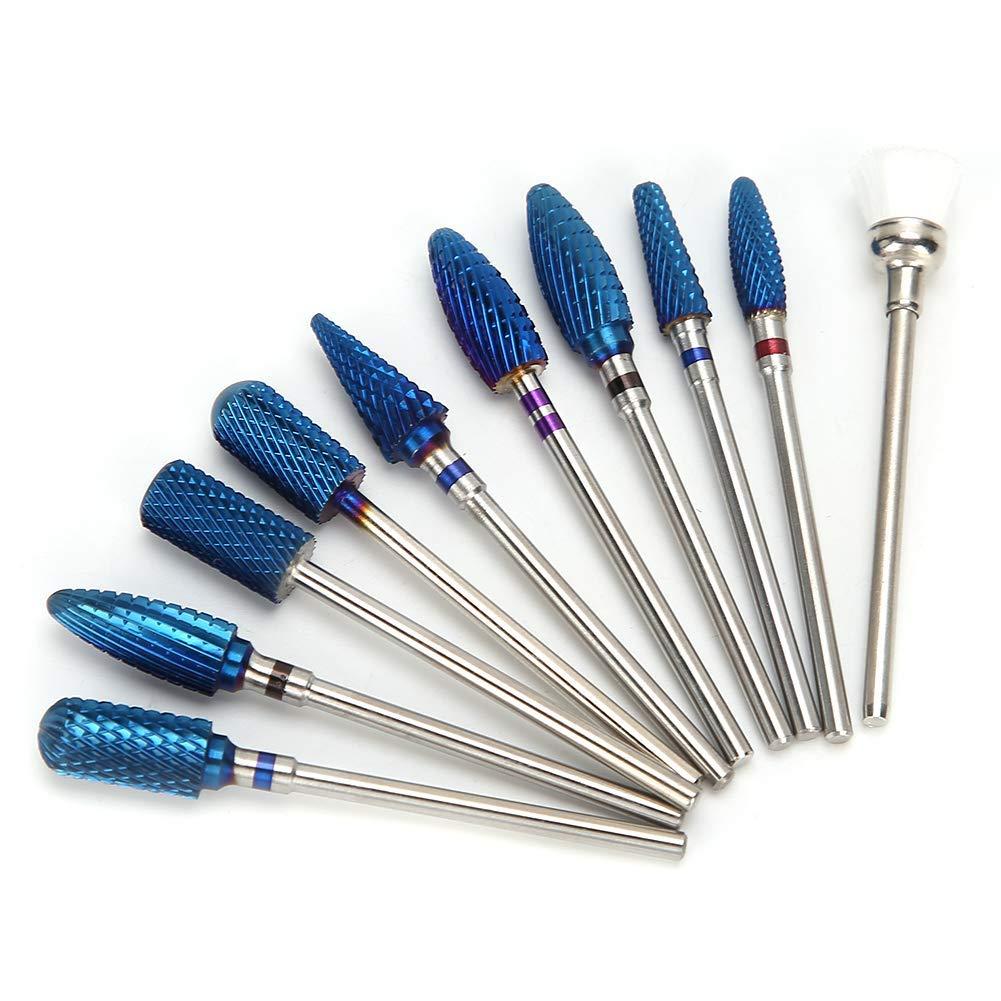 Life 10Pcs Nail Drill Bits Set - Drill Bits Acrylic Nail File Bits Cuticle Drill Bit Efile Tungsten Nail Bit Nail Grinding Head Fine Grit for Acrylic Gel Nails Cuticle Manicure Pedicure