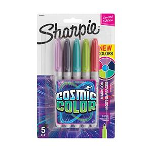 Sharpie Permanent Markers, Fine Point, Cosmic Color, Limited Edition, Pack of 5