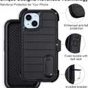 Black Case for iPhone 13 Case with Belt Clip Holster, Heavy Duty iPhone 13 Cases Protective, Shockproof Defender Phone Cover for iPhone13 6.1 inch