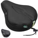 Zacro Bike Seat Cushion - Gel Padded Bike Seat Cover for Men Women Comfort, Extra Soft Exercise Bicycle Seat Compatible with Peloton, Outdoor & Indoor Bike Saddles(Large, Black)