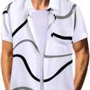 ZZ Spirrent Hawaiian Shirt for Men Short Sleeve Button Summer Beach Casual Short Sleeve Tropical Holiday Beach Shirts Size L