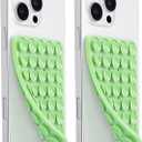 4 x JingJinYY Anteel 2 Pack Double Sided Silicone Suction Cup Phone Case Mount, Hands-Free Strong Grip Silicon Phone Holder for Selfies and Videos, Non Slip Phone Accessories (Light Green)
