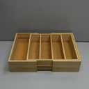 Retro Shaw Large Expandable Kitchen Lids Organizer for Cabinet, Covers, Pantry, Drawer & Countertop Storage, with 3 Adjustable Dividers, Hand-made Bamboo Food Container