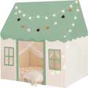 Play Tent with Mat, Star Light Large Kids Playhouse with Windows Easy to Wash, Indoor and Outdoor Play Tents for Kids, Little Dove Toys for Girls, Boys, 47x40x52 (Green Playhouse, Large Size)