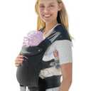 GROWNSY Baby Carrier Newborn to Toddler, Cozy Baby Wraps Carrier, Ergonomic Baby Carrier with Head Support, Deep Grey