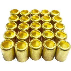 25 PCS 7328 Hose Ferrules Brass Fitting, 0.656 in ID x 1in Long Repair Ferrules for Air Hose, Acetylene Hose, Use with Crimper Tool Kit