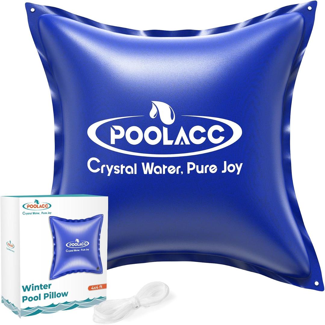 POOLACC Pool Pillows for Above Ground Pools Winterizing, Extra Durable Cold-Resistant Inflatable PVC Air Pillow for Swimming Pool Winter Protection, Winter Pool Closing Kit Ice Equalizer (4 X 4)