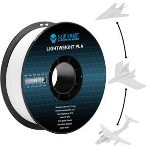 SainSmart Light Weight Filament 1.75mm, 1KG, LW-PLA Low-Density Active Foaming 3D Printer Filament for RC Planes Drone Parts and Cosplay, White PLA Filament