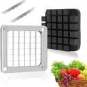 Replacement Chopper1/2 Blade,Commercial Vegetable Chopper Dicer Stainless Steel Blade and Pusher Block for Fruit Cutting Machine Tomato onion French Fries Cutter