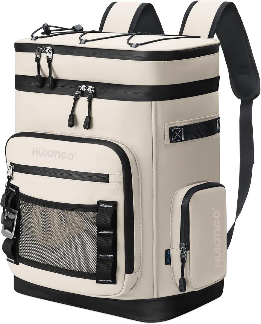 Hulongo Large Waterproof Insulated Cooler Backpack for Men & Women, Leak Proof Cooler Backpack for Camping, Beach, Fishing, Picnic, Travel, Outdoor, 30L, 48Cans