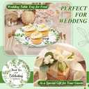 2 x 3Pcs Thank You Melamine Serving Tray 10 Inch Round Serving Platters Thank You for Celebrating with Us Food Tray for Wedding Birthday Baby Shower Party Favor Supplies