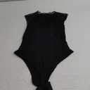 SweatyRocks Women's Sleeveless Round Neck Contrast Lace Skinny Bodysuit Ribbed Knit Tank Top (Black) S