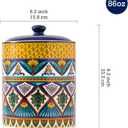 Bico Havana Ceramic Air Tight 9 inch Cookie jar, for holding coffee, powder, tea, spices, Microwave and Dishwasher Safe, Large
