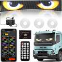 52x7.48Inch Devil Eyes for Windshield, LED Eyes Lights for Truck, Dynamic Digital Scrolling LED Display, App Control and Remote Control, LED Lights for Business Shop Bar (Large Size for Cars/Trucks)