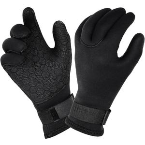 Neoprene Diving Gloves for Men Women, Waterproof Thermal Gloves with Anti-Slip Rubber Palm, Adjustable Velcro Strap, Ideal for Scuba Diving, Snorkeling, Swimming, Beach, Kayaking