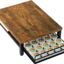 IBUYKE Wooden Coffee Pod Holder for K-Cup, 35 Capacity Capsule Pods Storage,Mullti Coffee Pod Drawer,Home Kitchen Counter Coffee Bar Station Organizer,Brown TCJ001H
