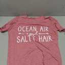 Ocean Air and Salty Hair Womens Graphic T Shirt Causal Short Sleeve Funny Shirt Top Tee Athletic Shirts (Small, Pink)