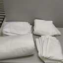 Surmente 5 Pack White Rectangle Tablecloth 90 x 132-inch Rectangular Polyester Table Cloth for Weddings, Banquets, or Restaurants