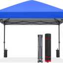 ABCCANOPY 10x10 Pop Up Canopy - Outdoor Patio Portable Canopy Tent Gazebo Heavy Duty for Backyard and Deck with 4 Sandbags and 8 Stakes(Blue)