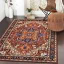 Moynesa Ultra-Thin Washable Oriental Area Rug - 120x34 Non-Slip Laundry Room Rug, Non-Shedding Stain Resistance Low Pile Kitchen Mat Indoor Throw Carpet for Fall Decor Bathroom, Brown/Multi