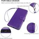 Bocasal Wallet Case for iPhone 14 Plus, RFID Blocking Magnetic Flip Case with Card Slots Holder Kickstand Wrist Strap, PU Leather Folio Shockproof Protective Cover 6.7 Inch (Purple)