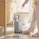 SONGMICS 1.3 Gallon (5 L) Trash Can, Stainless Steel, Step-On Pedal