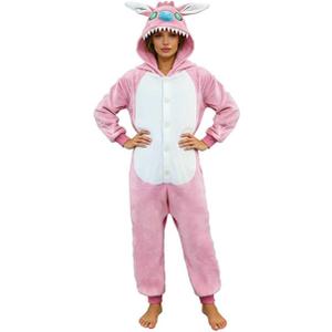 Adult Onesie Animal Pajamays Sleepwear Christmas Costumes Unisex One Piece Cosplay Suit for Women and Men (Pink, XL)