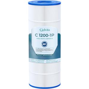 Cielvita C1200 4 oz Media Pool Filter Cartridge Replacement for Hayward StarClear Plus C1200 CX1200RE, for Pleatco PA120, for Unicel C-8412, for Filbur FC-1293, NSF/ANSI 50 Certified, 120 sq.ft