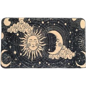 Boho Doormat Bathmat Sun and Moon Fun Bath Mat Non Slip Washable Bathroom Decor Bohemian Home Floor Rugs Indoor Outdoor Rug (Black Sun Moon)