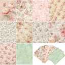Gersoniel 40 Sheet Vintage Flower Scrapbook Paper 8.5 x 11 Inch Decorative Cardstock Paper Double Sided Patterned Papers for Craft Card Making Journaling Planner Scrapbooking Supplies, 10 Design