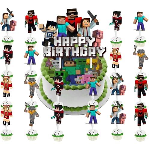 25 pcs the game Cake decoration 24pcs Cupcake Toppers cake decoration