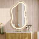 Irregular Led Bathroom Mirror- Gold 20"x36" Single Piece
