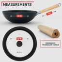 Uno Casa 12 Inch Blue Carbon Steel Wok Pan - Non-Stick, Stir-Fry, Includes Lid
