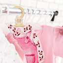 7Pcs Girl Clothes Wood Baby Closet Dividers Lovely Pink Hanging Closet Organizer Newborn to 24 Month Infant Wardrobe Organizer for Home Nursery Baby Shower