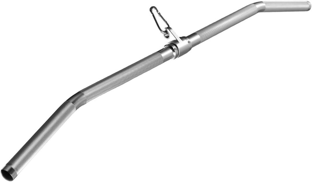Cable Machine Attachment, lat pull down bar, Lightweight Aluminum Tricep Straight Bar, V Bar, LAT Pulldown Attachments, gym attachments for cable machine, Accessories Load 1000lbs (38.1in length bent rod)