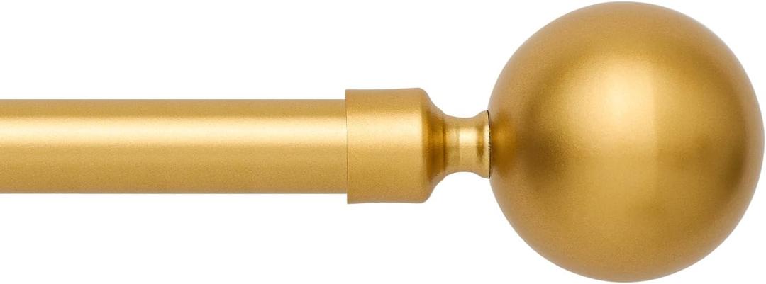 Curtain Rods for Windows 30 to 55 inches,Adjustable Window Curtain Rod,Easy Install,Gold