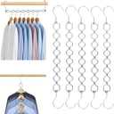 5pcs Magic Space Saving Hangers for Clothes, Heavy Duty 30lbs Shirts Saver Storage, Multi Smart Cascading Hangers with 360 Swivel Hook, 8 Slots Closet Organizer Home Dorm Essential for Pant Jacket