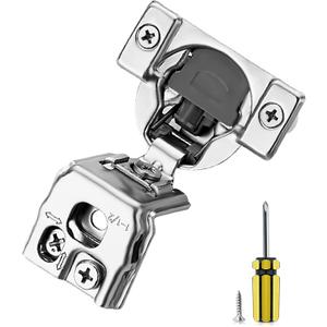 Ravinte 10 Pack 5 Pair 1-1/2 inch Overlay Soft Close Hidden Door Hinge for Kitchen Cabinet Stainless Steel Adjustable Satin Nickel Hardware