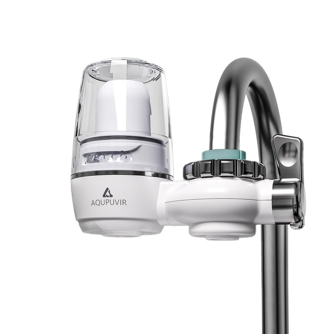 Sink Water Filter System for Kitchen Faucet | Reduces Lead, Chlorine, Bad Taste & Odor | High Capacity 320 Gallons | Easy Install with View Window | Drinking Water Purifier
