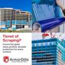 ArmorDillo Blue Window Protection Film, 1 roll- 12" x 200' | Surface Protection Film | Temporary Self-Adhesive Glass Covering, Window Masking Film, 45-Day UV Resistant Construction Wrap