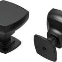 2 x Peaha 25 Pack Matte Black Cabinet Knobs,Square Drawer Knobs,Solid Zinc Alloy Modern Hardware Pulls for Kitchen Dresser Bathroom