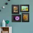 LUCKYLIFE 5x7 Picture Frame Black Wood with Double Black Mat for Tabletop or Wall, Set of 2