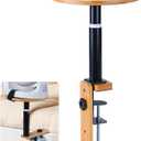 Adjustable Fan Holder for Dorm Room, Bunk & Lofted Bed, College & office essentials, Horizontal & Vertical Clamping, Adjustable Height & Distance Design (Bamboo)