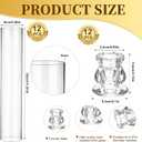 12 Set Glass Hurricane Candle Holders 11.8" Open Ended Glass Candleholder Tube Shape Bottomless and 2.1" Taper Clear Candlestick Holder Bulk for Table Centerpiece Wedding Party Home Decor (12, Clear)