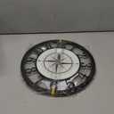 Modern Wall Clock, Tempered Glass Compass Pattern Dial Wall Clock Metal Frame Silent Non Ticking Wall Clocks (2. X-Large(14 in))